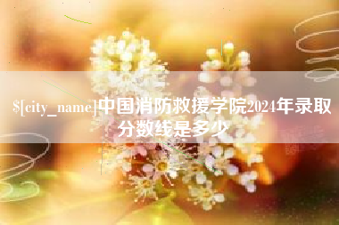 青州中国消防救援学院2024年录取分数线是多少