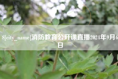 青州消防教育公开课直播2024年9月6日