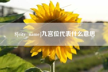 青州九宫位代表什么意思