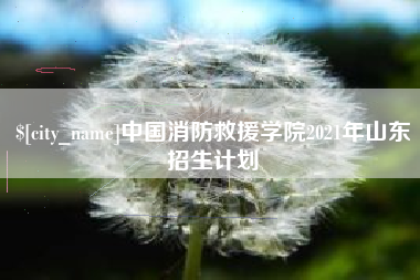 青州中国消防救援学院2021年山东招生计划