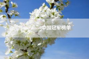 青州中国冠军榜单
