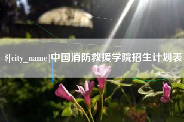 青州中国消防救援学院招生计划表